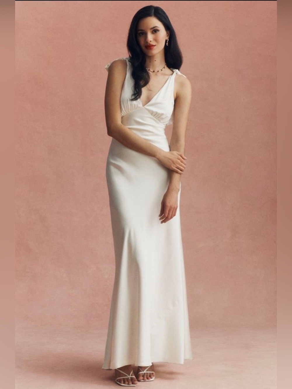 Reformation Pernille Silk Dress Ivory Bridal Wedding Gown NWT Siz L